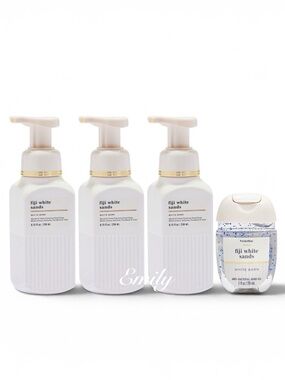 NEW 3X Bath & Body Works FIJI WHITE SANDS Luxe foam Hand Soap + matching refill